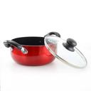  Better Chef 4-Quart Metallic Red Aluminum Dutch Oven with Glass Lid