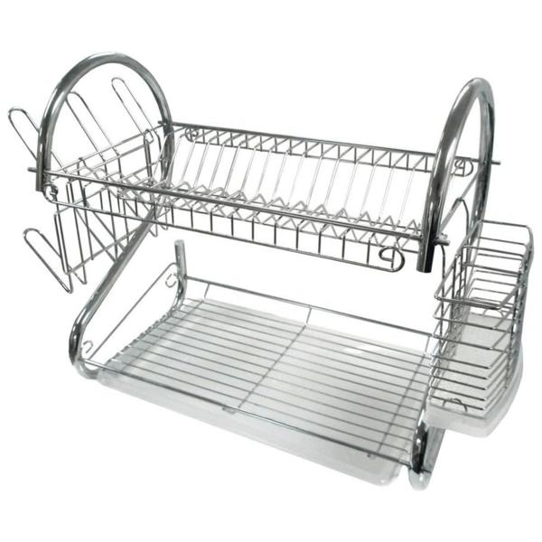 Better Chef 16" 2-Level Chrome-Plated S-Shaped Dish Rack