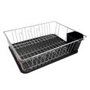 Black Better Chef 16" Chrome-Plated Metal Dish Rack with Drain Tray