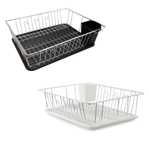 Better Chef 16" Chrome-Plated Metal Dish Rack with Drain Tray