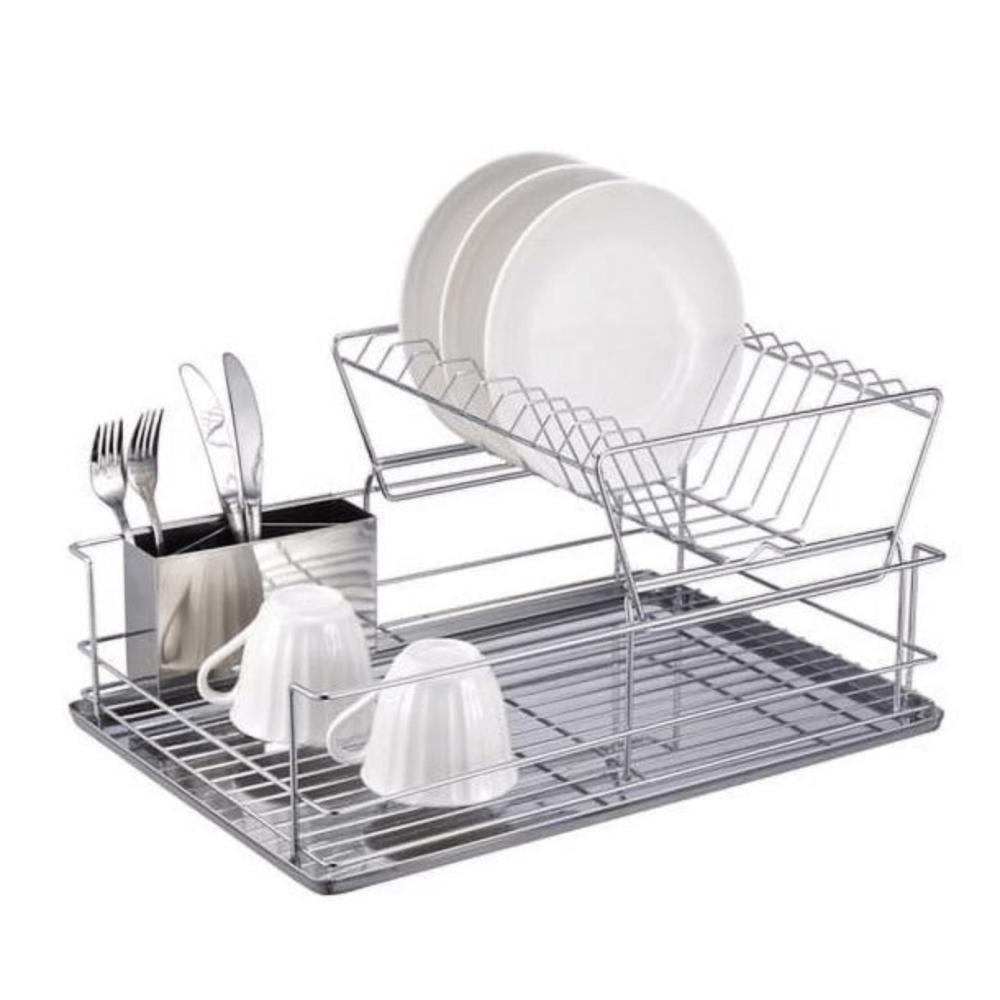 Better Chef 22" 2-Tier 4-Piece Chrome Classic Dish Rack