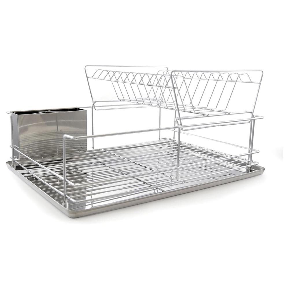 Better Chef 22" 2-Tier 4-Piece Chrome Classic Dish Rack