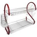 Red Better Chef 22" 2-Level Colored-Chrome-Plated S-Shaped Dish Rack