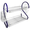 Blue Better Chef 22" 2-Level Colored-Chrome-Plated S-Shaped Dish Rack