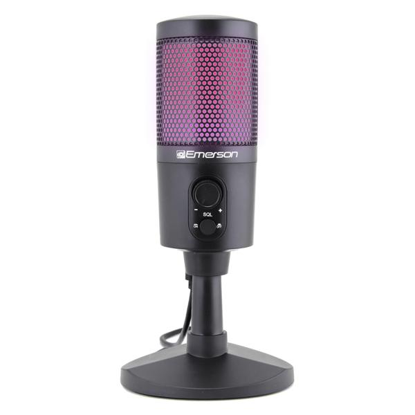 Emerson USB Gaming & Streaming Microphone with RGB Lighting