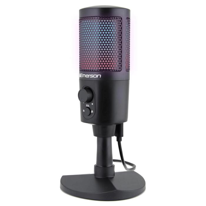 Emerson USB Gaming & Streaming Microphone with RGB Lighting