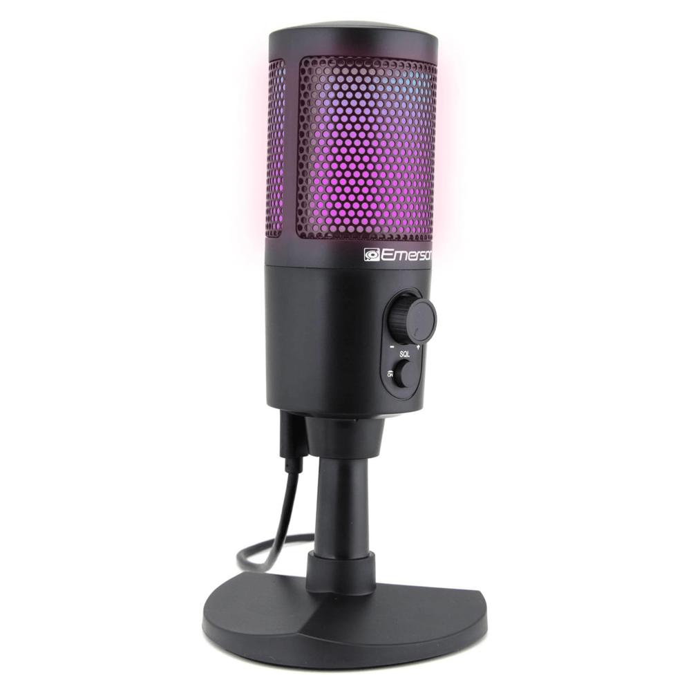 Emerson USB Gaming & Streaming Microphone with RGB Lighting