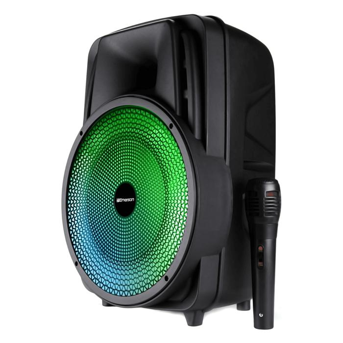 Emerson Portable 8" Bluetooth Party Speaker with Disco Light and Stand