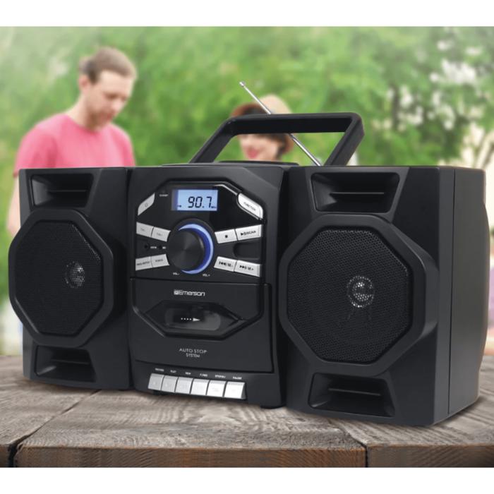 Emerson Portable CD & Cassette Stereo Boombox with AMFM Radio