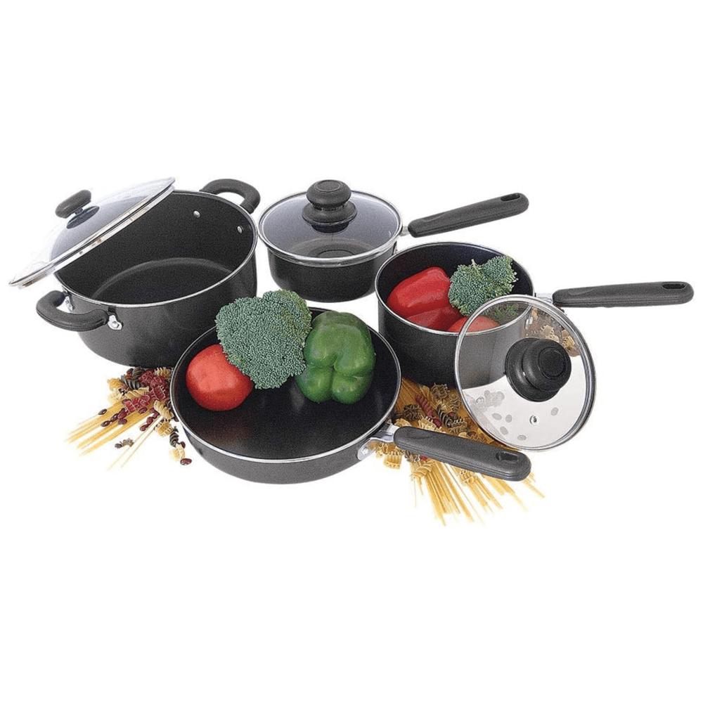 Better Chef 7-Piece Carbon Steel Cookware Set with Glass Lids