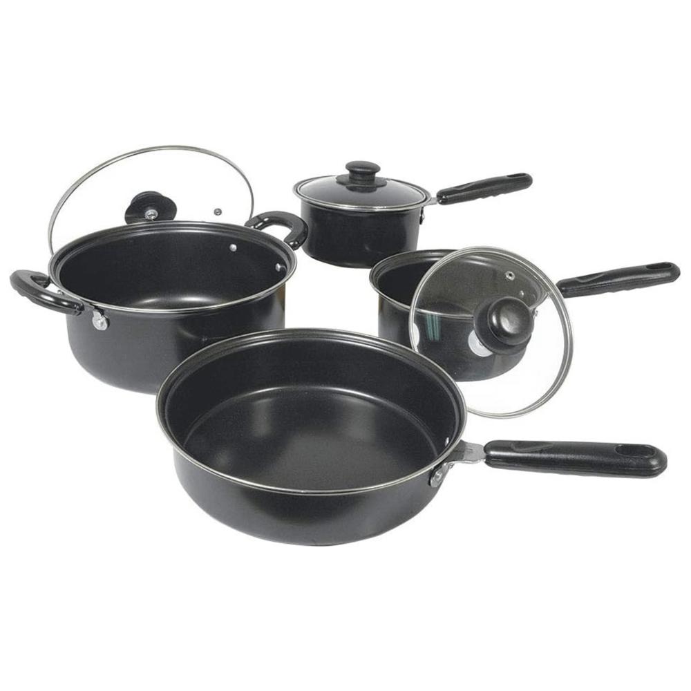 Better Chef 7-Piece Carbon Steel Cookware Set with Glass Lids