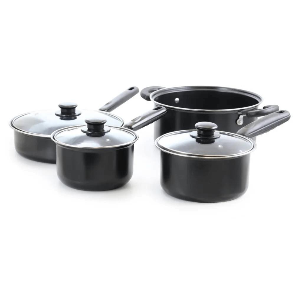 Better Chef 7-Piece Carbon Steel Cookware Set with Glass Lids