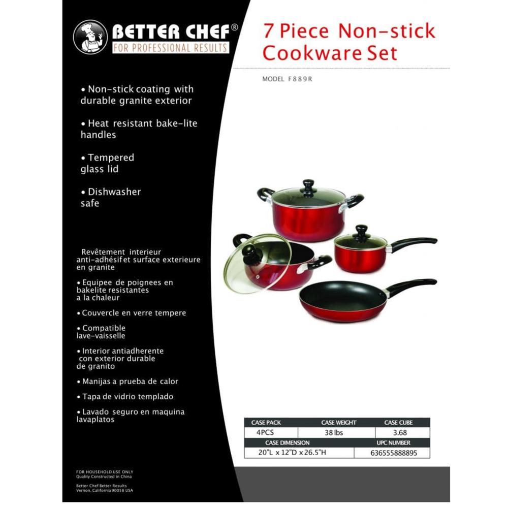 Better Chef 7-Piece Aluminum Non-Stick Cookware Set with Bakelite Handles