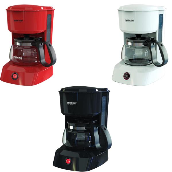 Better Chef 4-Cup Coffeemaker with Grab-A-Cup Feature