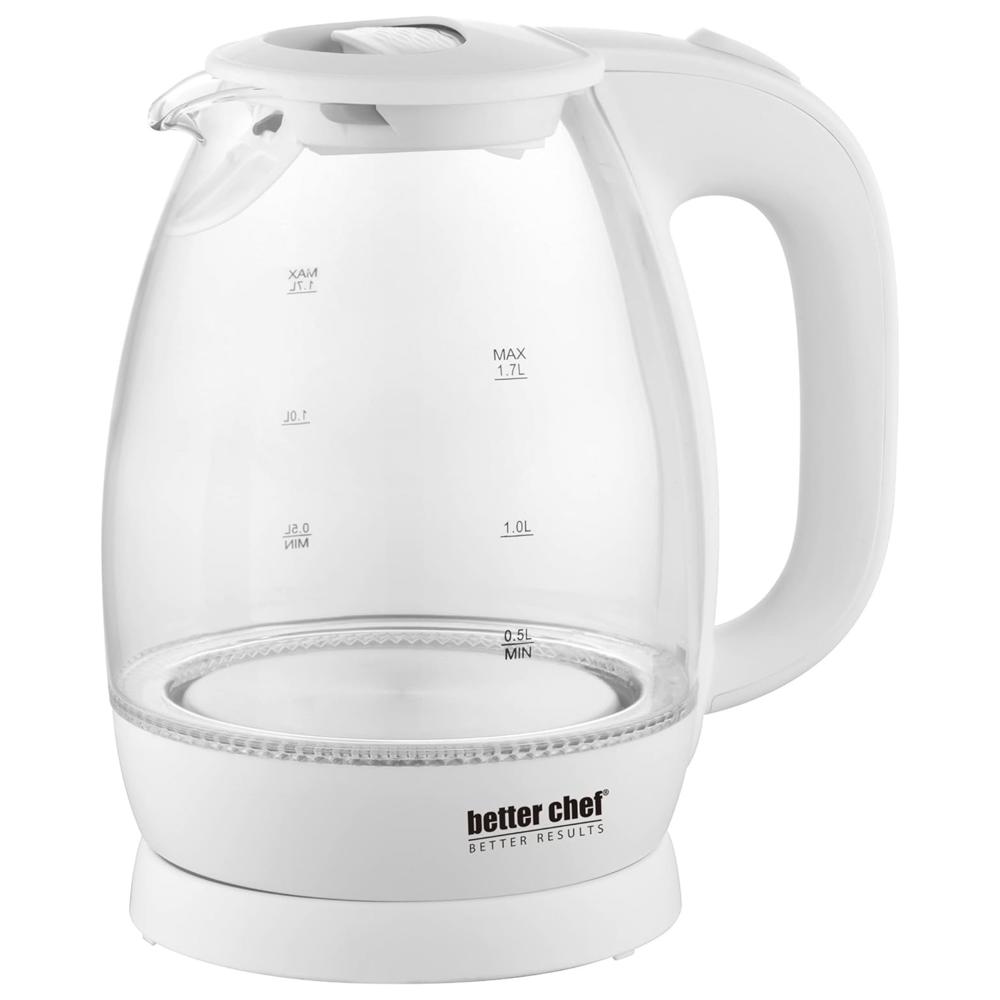 Better Chef 7-Cup Cordless Borosilicate Glass Electric Kettle with LED Light