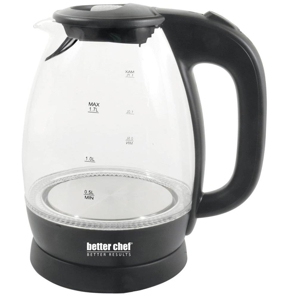 Better Chef 7-Cup Cordless Borosilicate Glass Electric Kettle with LED Light