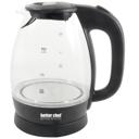 Black Better Chef 7-Cup Cordless Borosilicate Glass Electric Kettle with LED Light