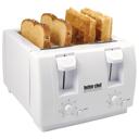 White Better Chef Wide Slot 4-Slice Dual Control Toaster