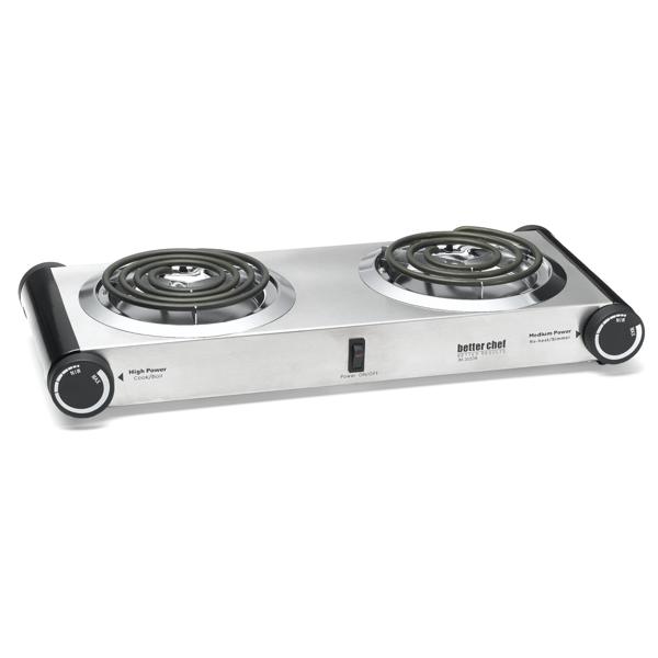 Better Chef Electric Stainless Steel Dual Buffet Double Burner