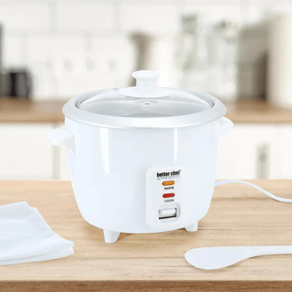 Better Chef 3 Cup - 6 Cups Cooked - Rice Cooker with Measuring Cup and Rice Paddle