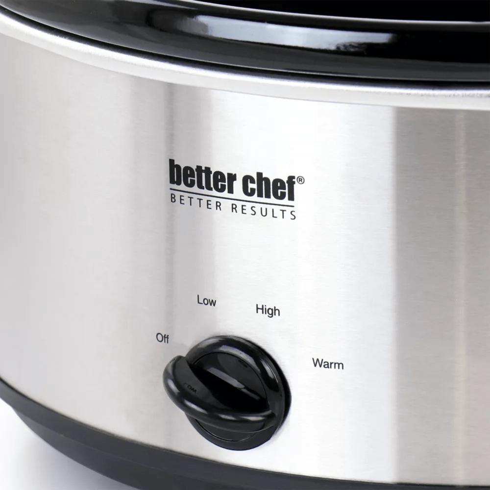 Better Chef 6-Quart Oval Stainless Steel Slow Cooker with Removable Stoneware Crock