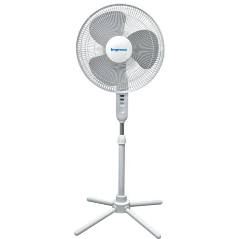 Impress Easy-Assemble 3-Speed 16-Inch Stand Oscillating Pedestal Floor Fan