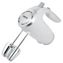 White Better Chef 5-Speed 150W Hand Mixer with Silver Accents and Storage Clip