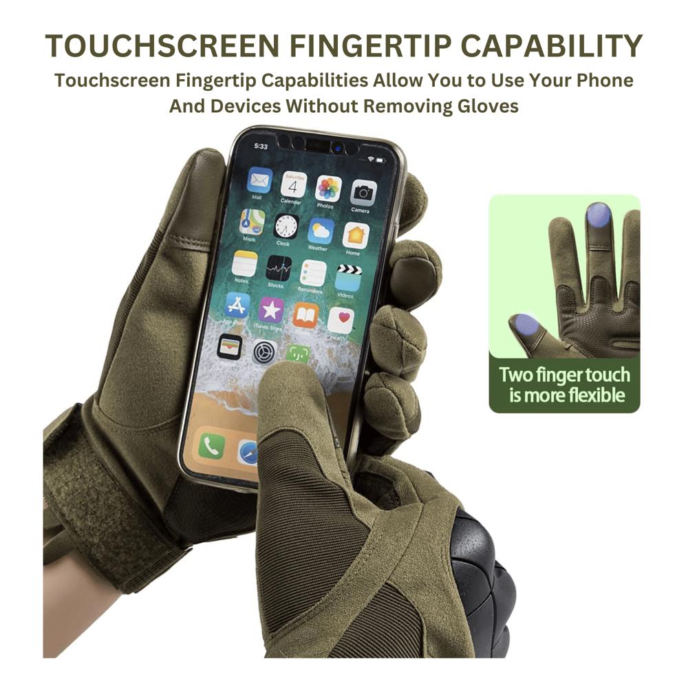 JupiterGear Tactical Airsoft Gloves for Outdoor Sports with Touchscreen Fingertip Capability