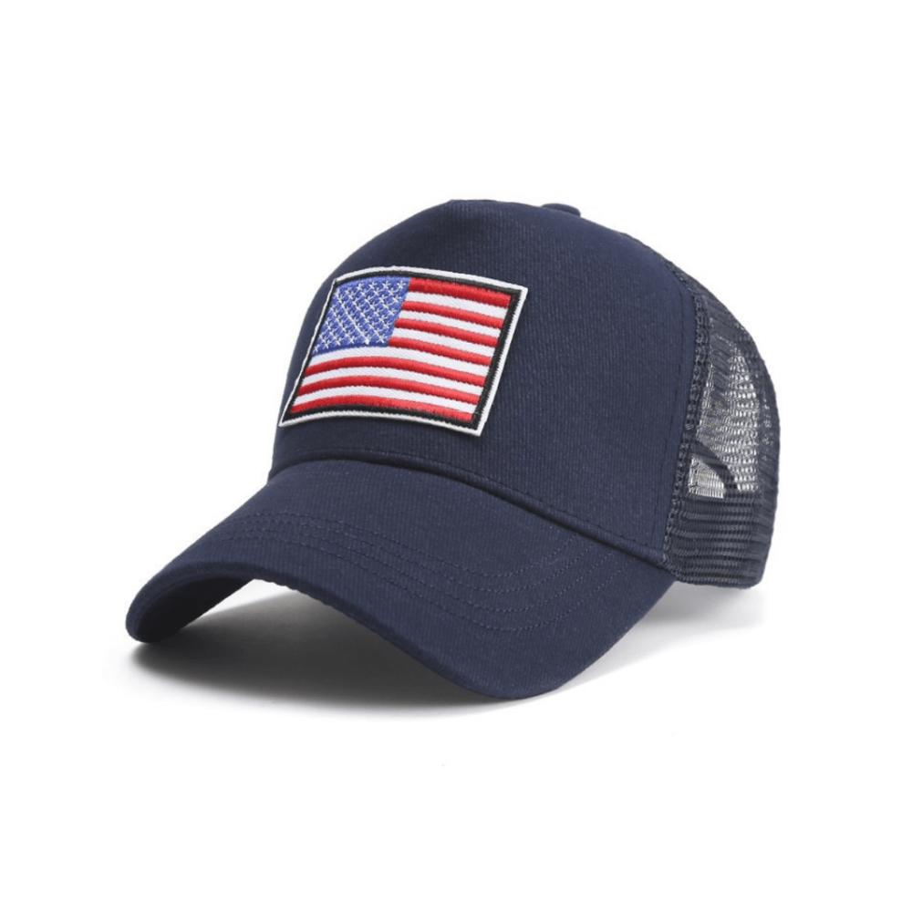 JupiterGear American Flag Trucker Hat with Adjustable Strap