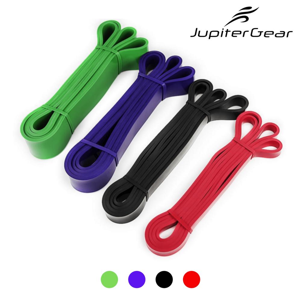 JupiterGear 4-Piece Powerlifting and Pull Up Exercise Resistance Bands with Carry Bag