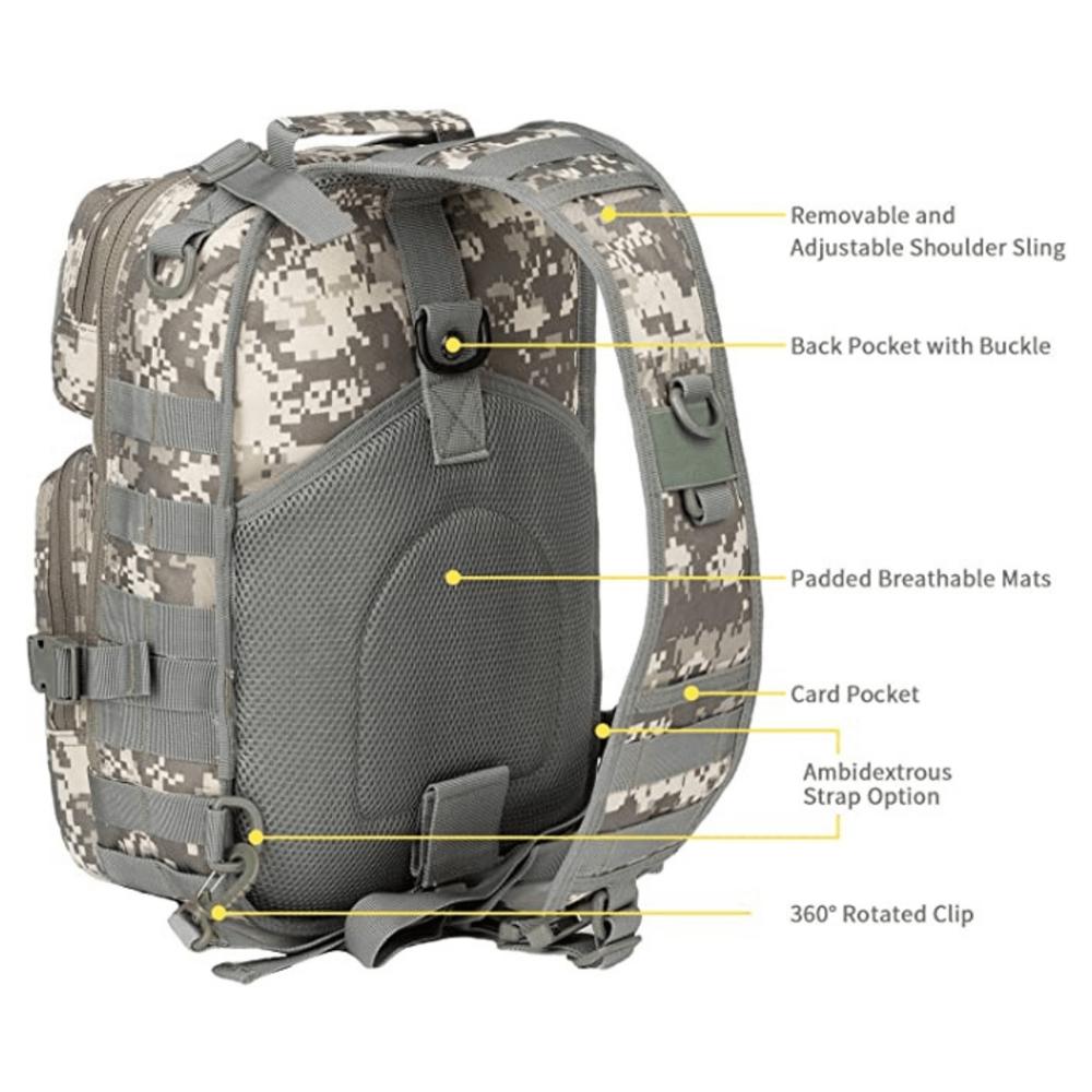 JupiterGear 15L Unisex Medium Sling Shoulder Bag MOLLE Outdoor Daypack Backpack with Adjustable Strap