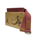 Red Maji Sports Laser Engraved Bamboo Yoga Block & Strap Combo