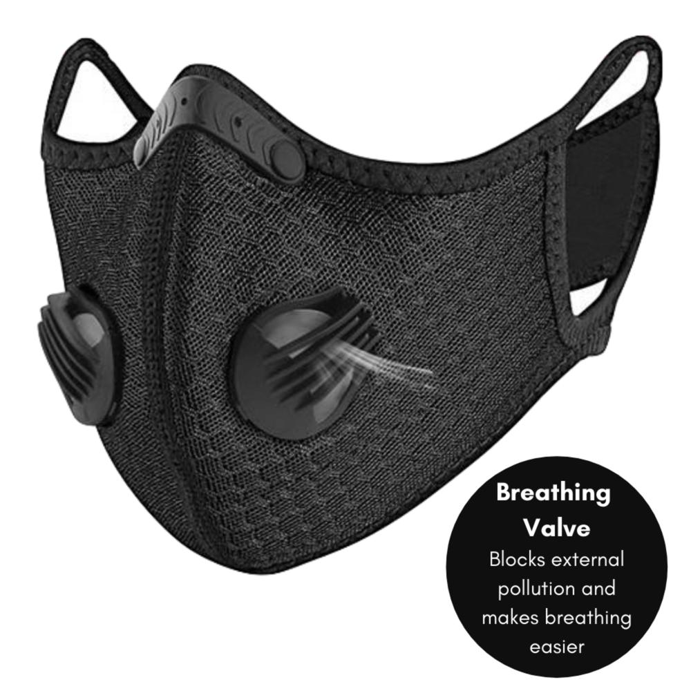 JupiterGear Performance Sports Face Mask with Activated Carbon Filter and Breathing Valves