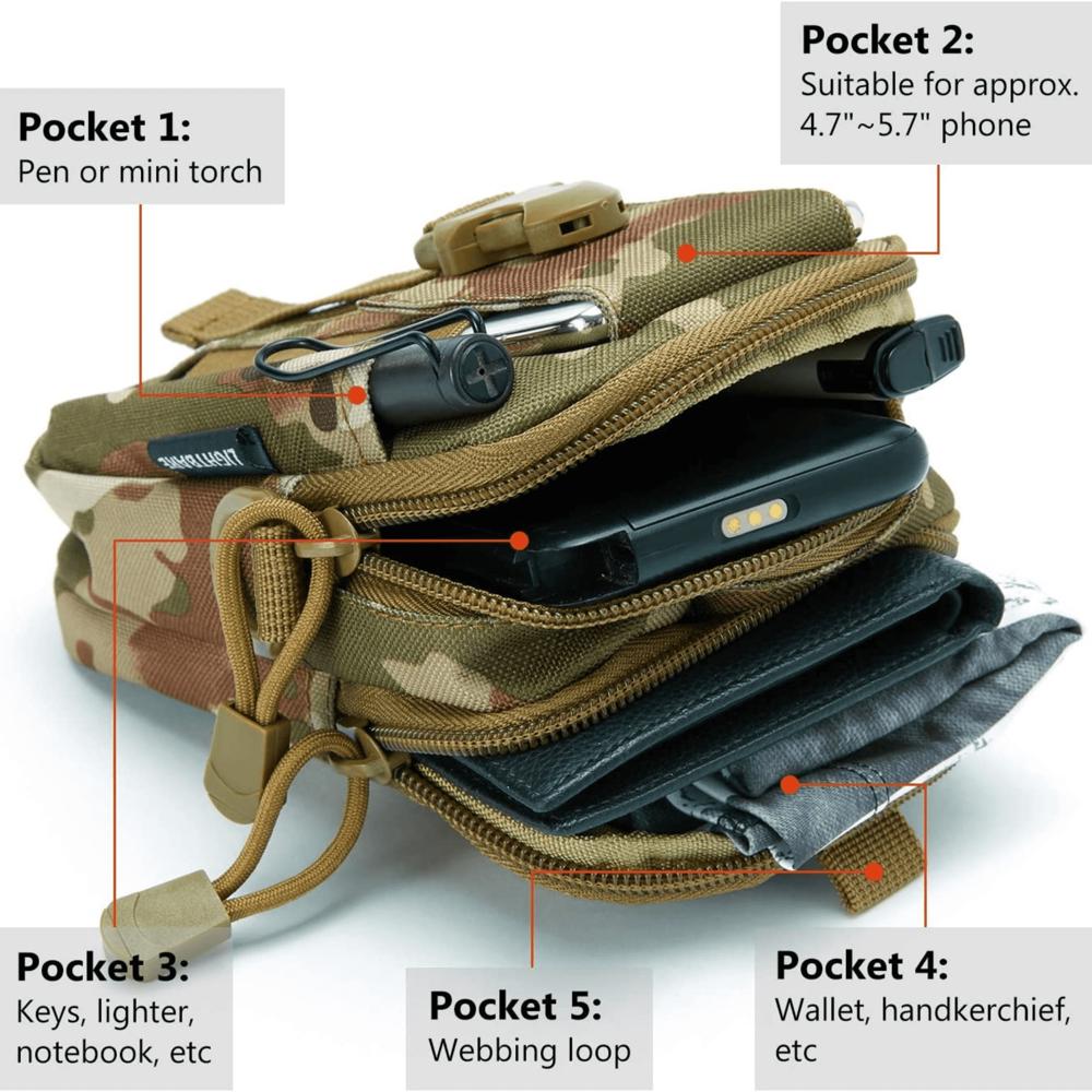 JupiterGear Unisex MOLLE Pouch Waist Bag for Outdoor Activities