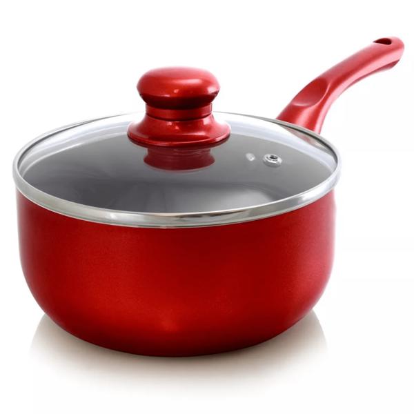 Better Chef 2Qt Ceramic-Coated Saucepan with Glass Lid