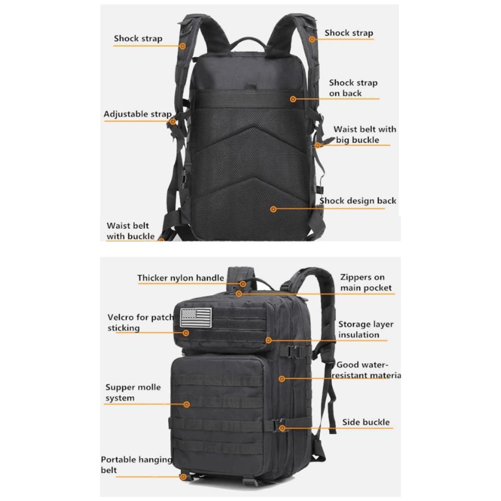 JupiterGear 45L Unisex Backpack Molle Bag Rucksack Range Bag