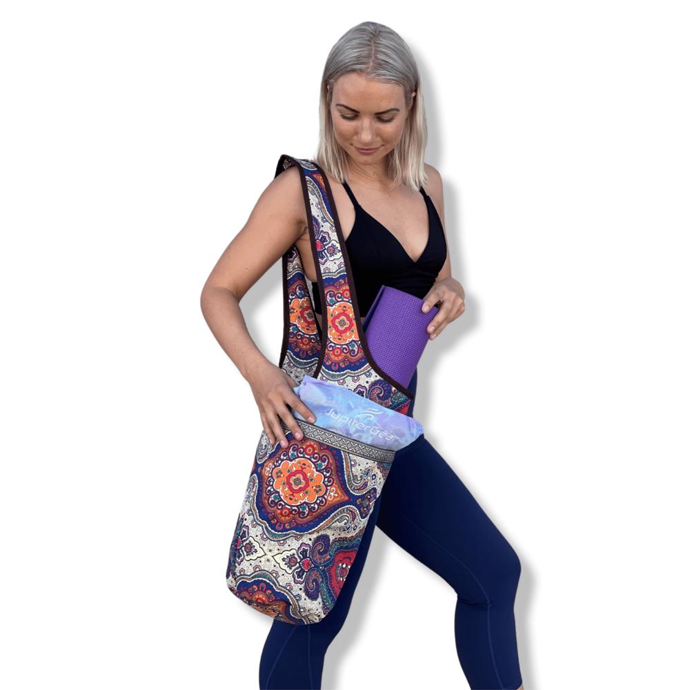 JupiterGear Yoga Mat Carrying Tote Bag with Large Pockets