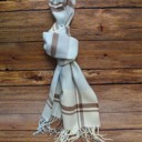 Light Blue Plaid Like Cashmere Scarf 