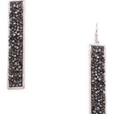 Black Cluster Stone Drop Earrings