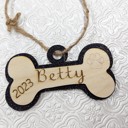 Black Custom Engraved Dog Ornament