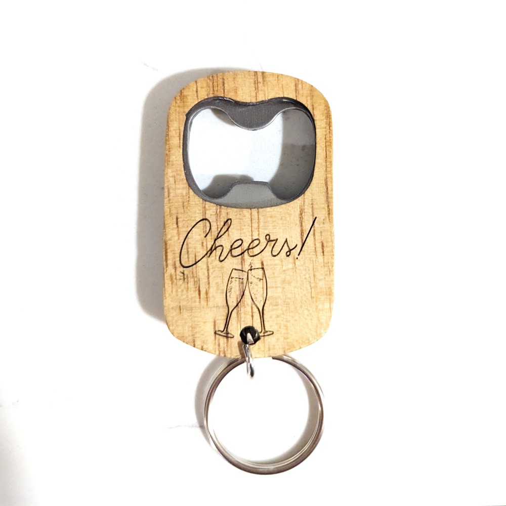 Engraved Wooden Bottle Opener Keychains