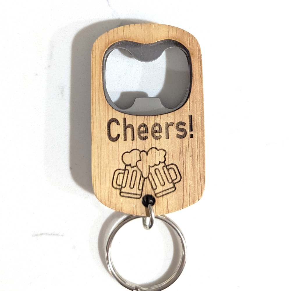 Engraved Wooden Bottle Opener Keychains