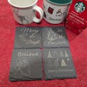  Square Slate Christmas Coasters