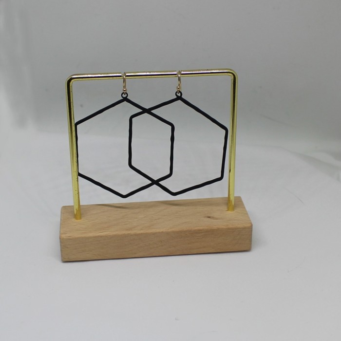 Hexagon Drop Earrings 