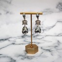 Gold-Plated Drop Crystal Earrings 