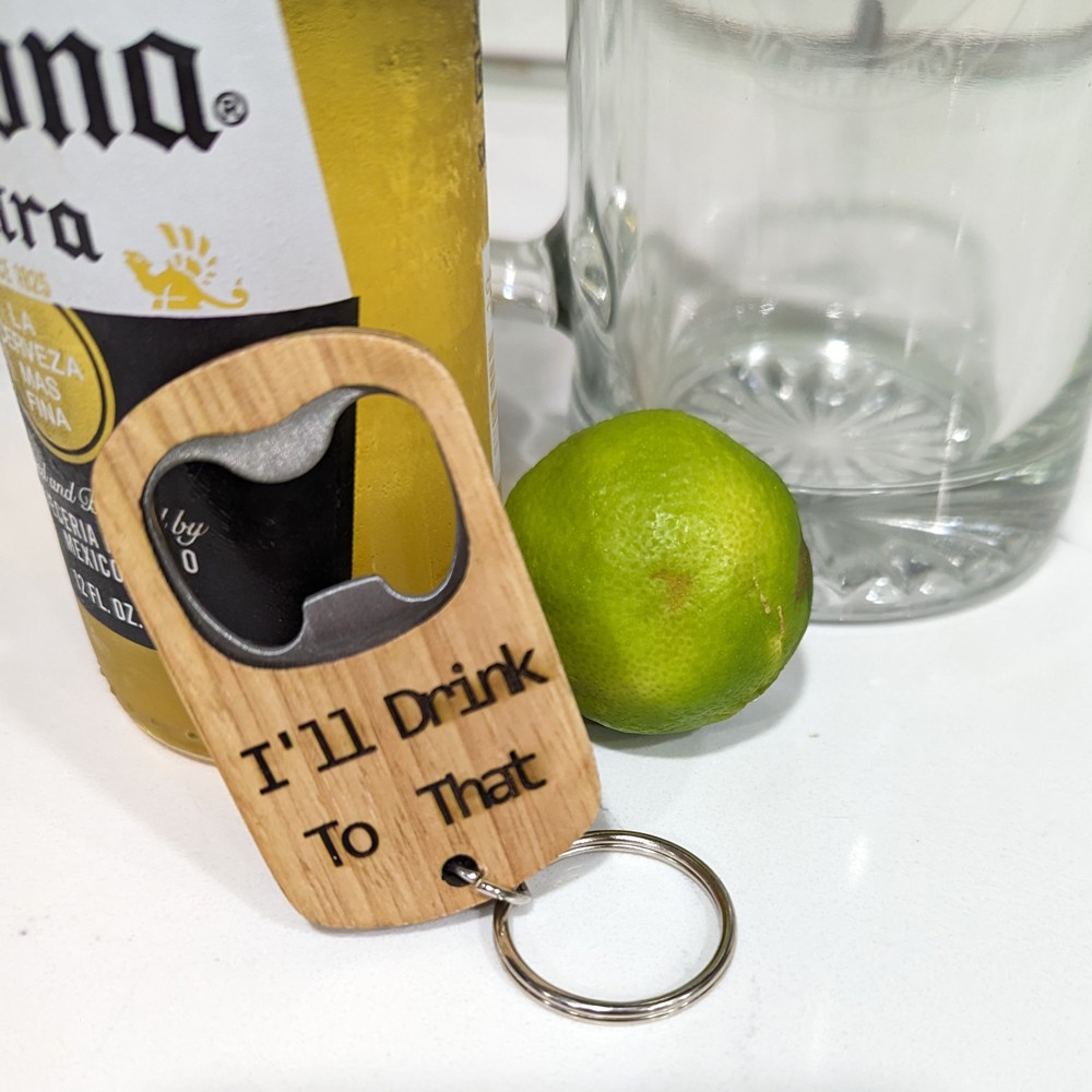 Engraved Wooden Bottle Opener Keychains