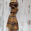 Camel Plaid Like Cashmere Scarf 