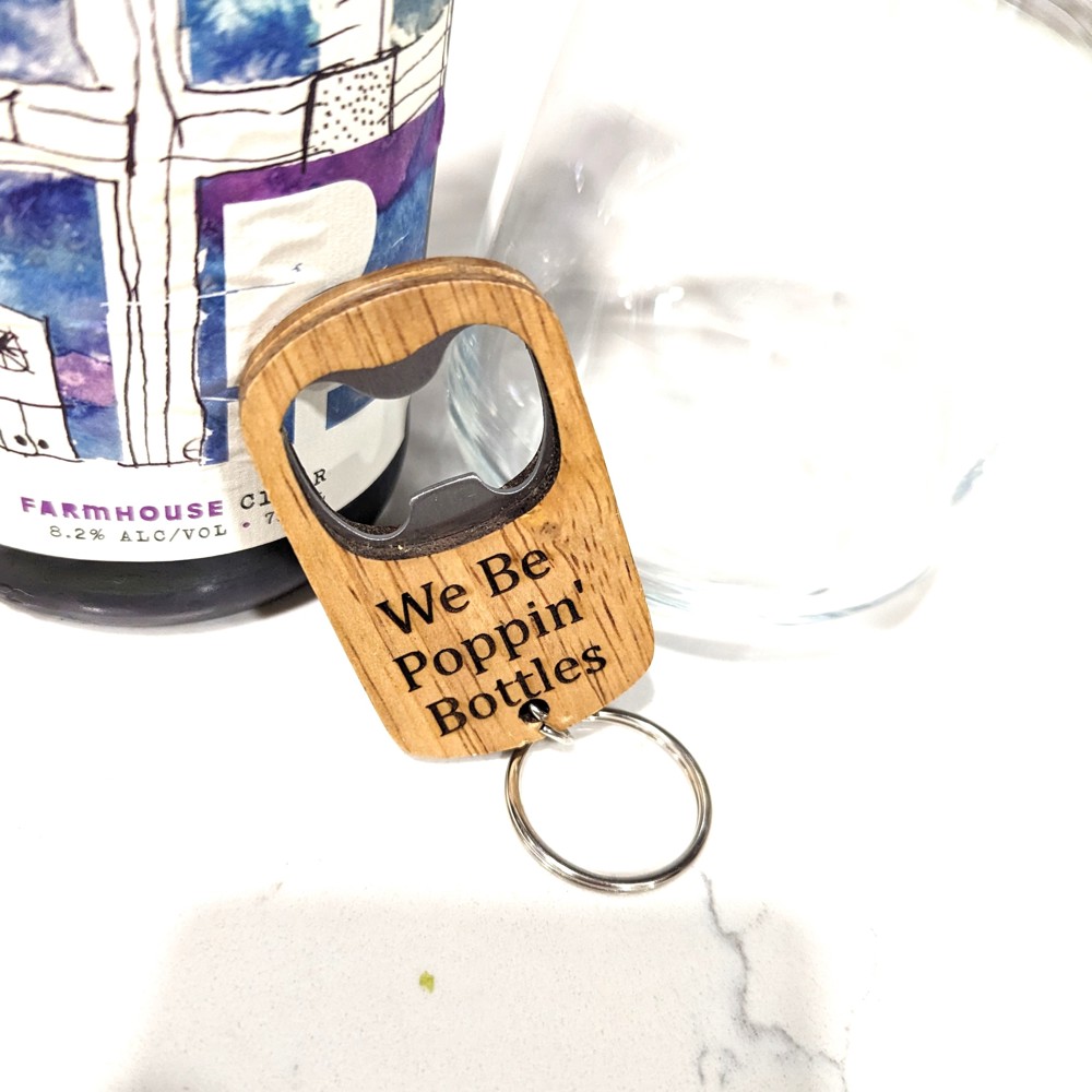 Engraved Wooden Bottle Opener Keychains