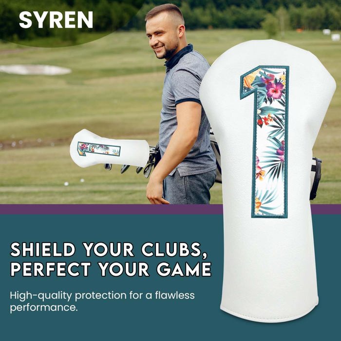 Syren Tropics Club Head Cover - Premium Golf Club Protector - Headcover for Odyssey | Essential Golf Accessories for Men with Premium Club Protection | Funny Golf Accessories for Men (for-Driver)