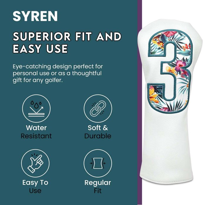 Syren Tropics Club Head Cover - Premium Golf Club Protector - Headcover for Odyssey | Essential Golf Accessories for Men with Premium Club Protection | Funny Golf Accessories for Men (for-Fairway)